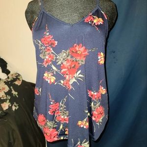 Floral Cross Strap Tank Top